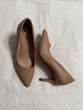 Xappeal Size 7M Tan Heels Pointed-Toe Stiletto Pumps
